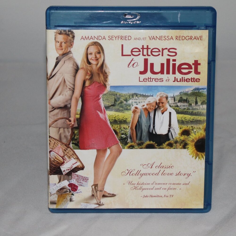 Blue Ray Movie Letters to Juliet With Amanda Seyfried and Vanessa Redgrave